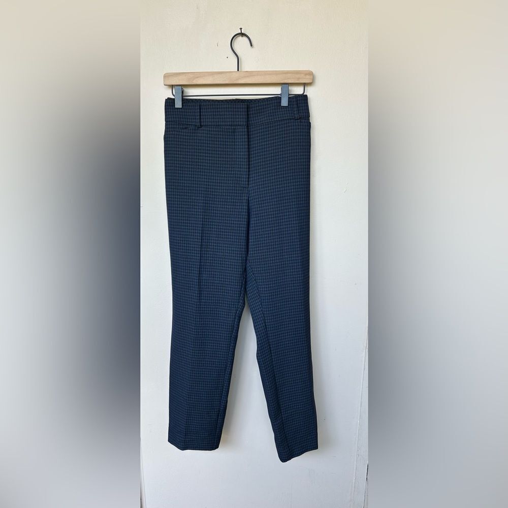EUC Loft Julie Skinny Navy Checkerd Pants - Size 14